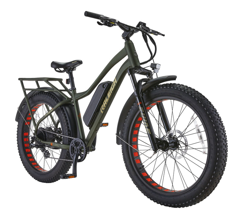 Raleigh Quanta All-Terrain Lightweight Electric Bicycle with Front & Rear Lights, 26-in Wheel, Green W5
