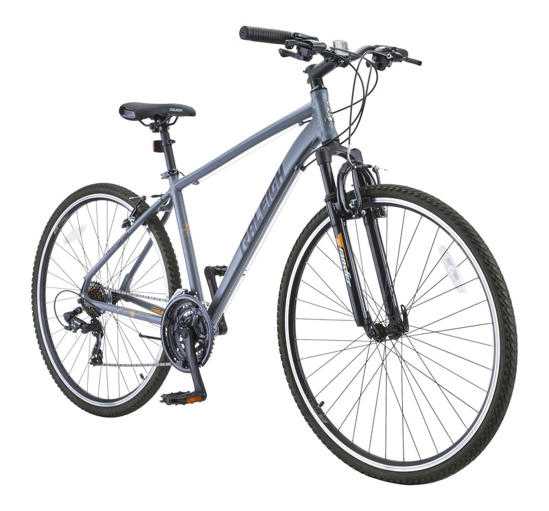 Raleigh Route Hybrid Bike with Alloy V-brakes, 700C, 21-Speed, Grey J8