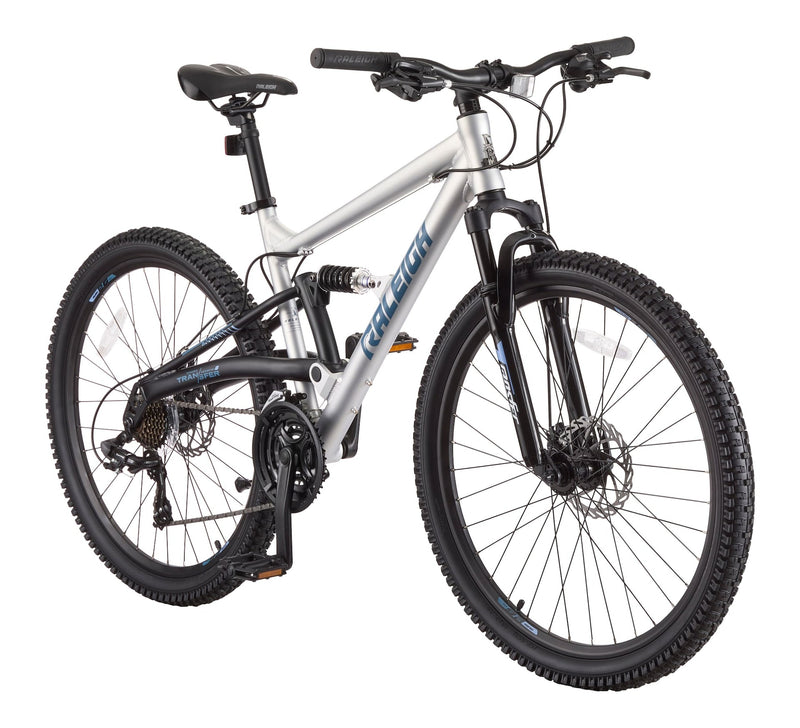 Raleigh Tracker DS Mountain Bike with 21-Speed Shimano Shifting System, Silver D8