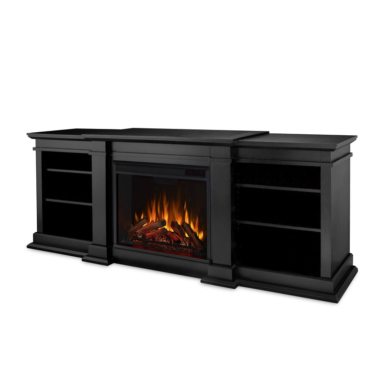 Real Flame Fresno Media Indoor Electric Fireplace TV Stand, 72-in, 1500W, Black X7
