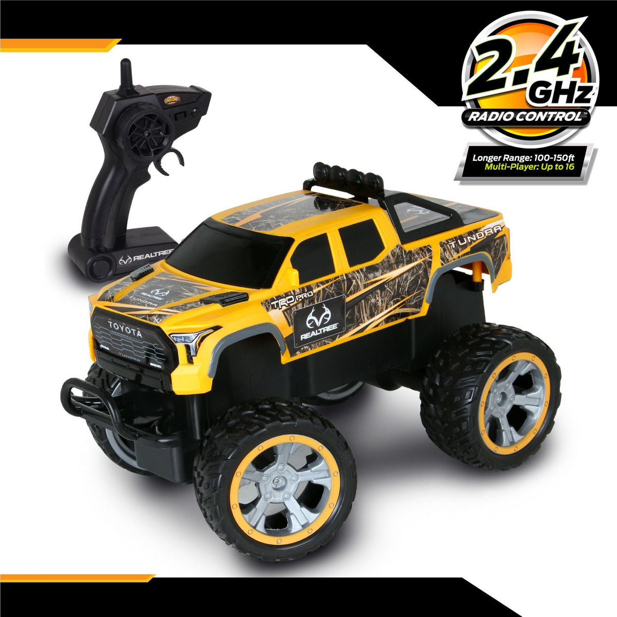 Realtree Toyota Yellow Tundra RC Car, 100-ft Range