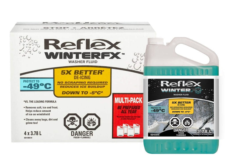 Reflex WinterFx Windshield Winter Washer Fluid, -49°C, 3.78L, 4-pk U0