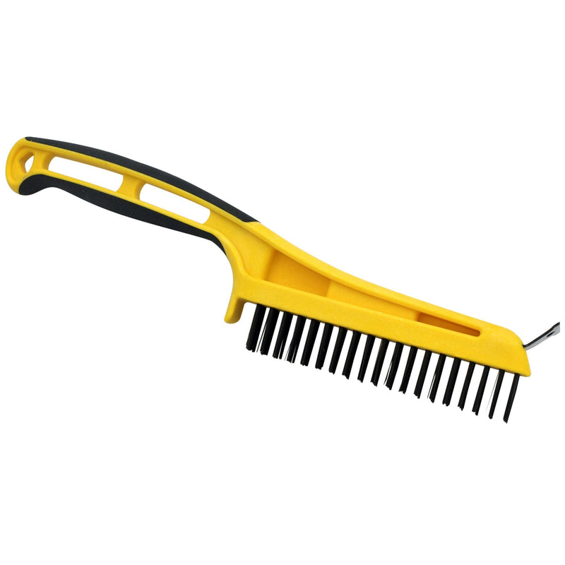 Richard Carbon Steel Wire Bristle Brush with Metal Scraper, Removes Paint/Dirt/Rust T5