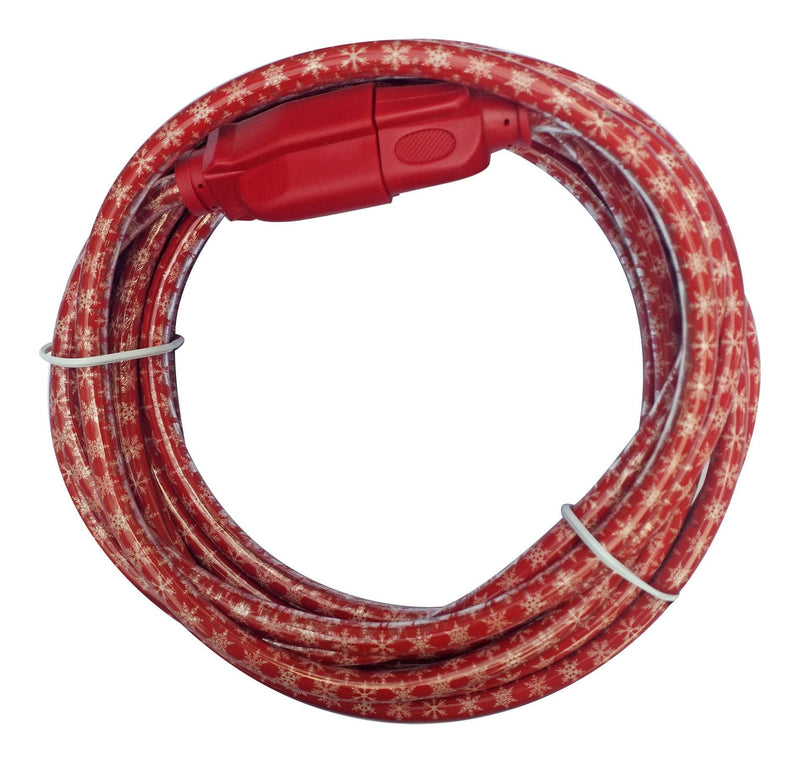 Ritecord 16/3 Outdoor Snowflake Extension Cord with Grounded Outlet, Red/White, 7.5-m N5