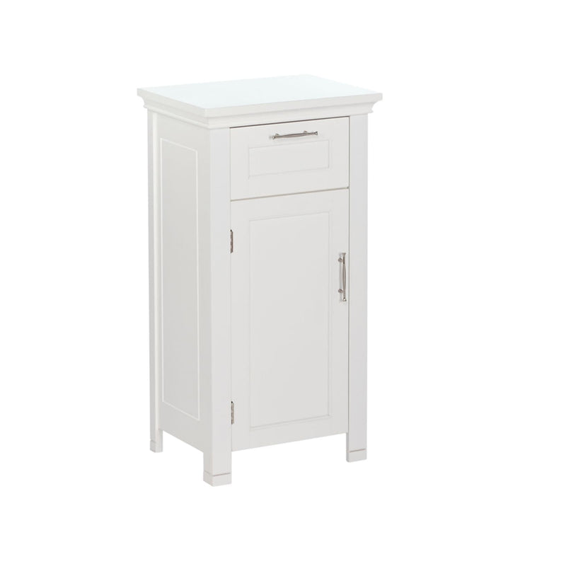 RiverRidge Home Somerset Single Door Bathroom & Laundry Storage Cabinet with Drawer & Adjustable Shelf, White F3