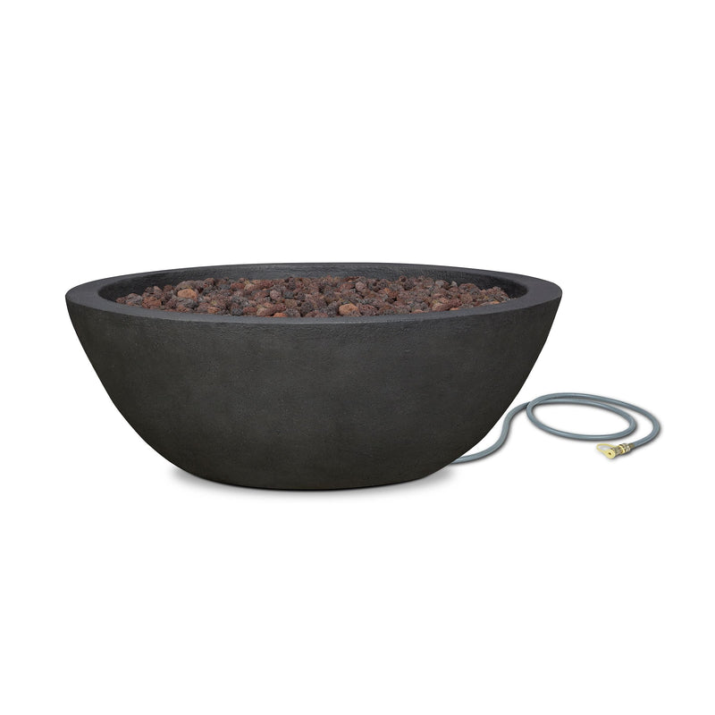 Riverside Round Concrete Gas Fire Pit in Shale, 36-in X4
