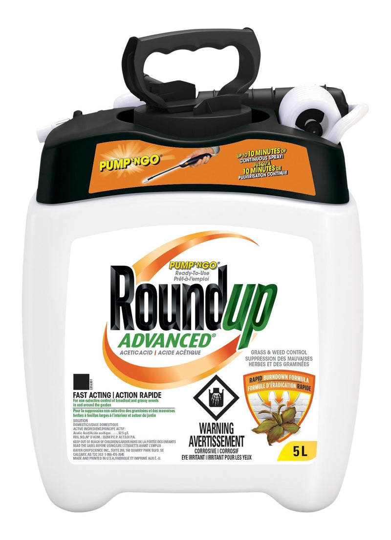 Roundup Advanced Ready-to-Use Grass and Weed Control/Killer with Pump-N-Go Applicator, 5-L I6