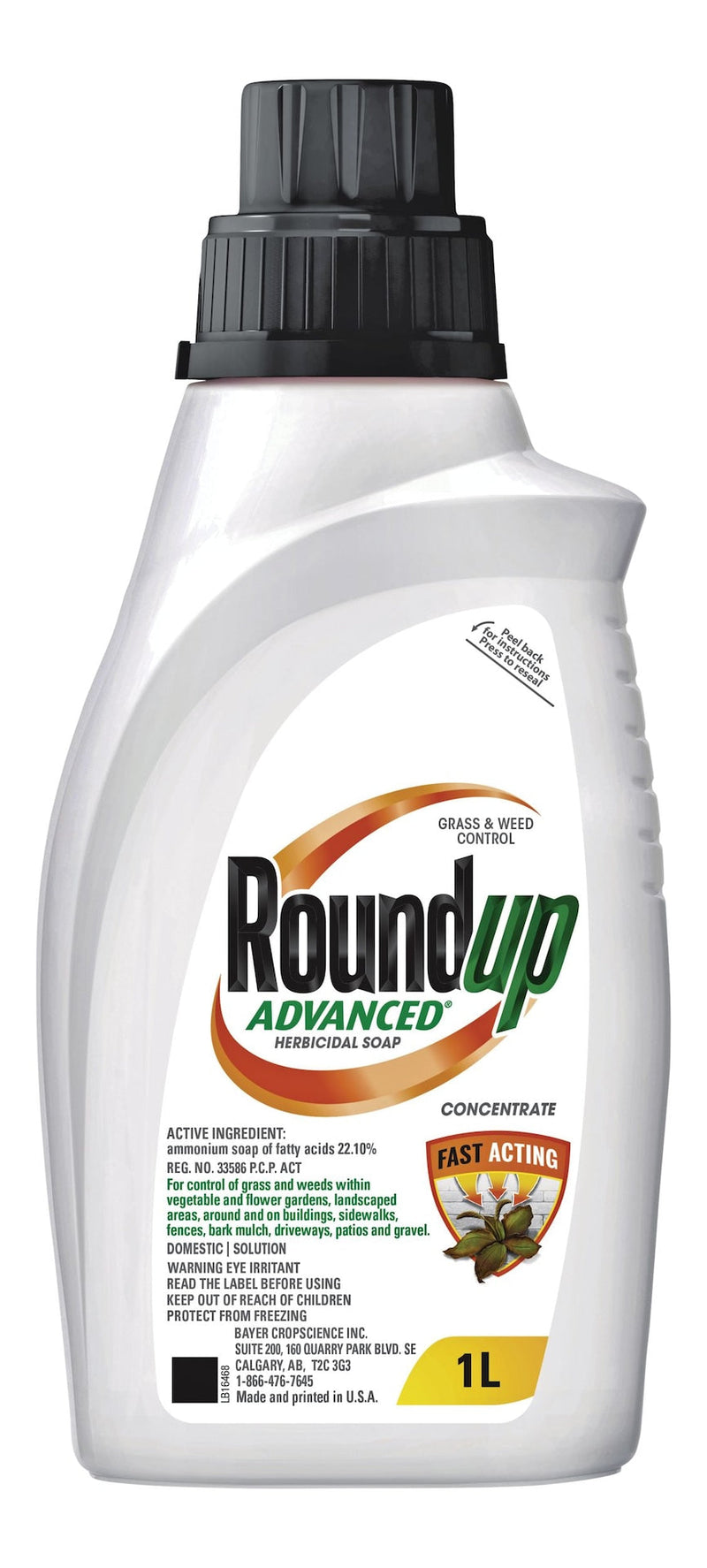 RoundUp Concentrate Advanced Grass & Weed Control/Killer, Herbicidal Soap, 1-L Y5