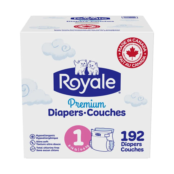 Royale Premium Baby Diapers, Sizes 1 - 2 G8