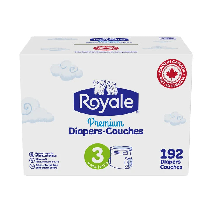 Royale Premium Baby Diapers, Sizes 3 - 6 I7