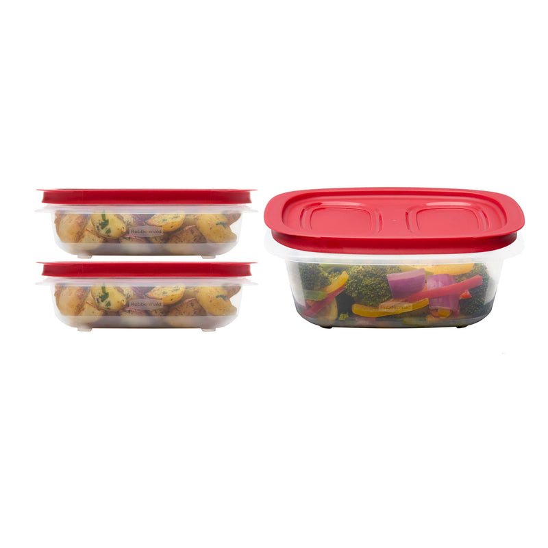 Rubbermaid 3.57-Cup (2) and 5.26-Cup EasyStore Rectangle Food Storage Containers with Lids, 3 Pack Y3