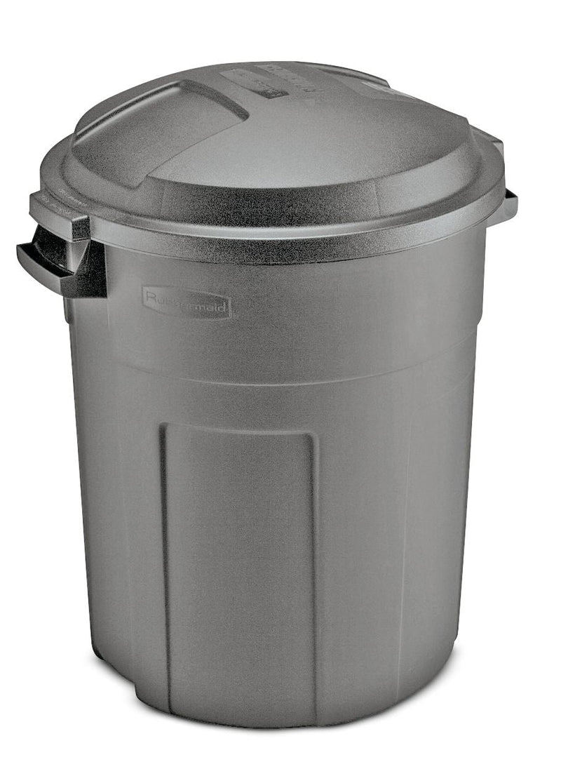 Rubbermaid Heavy-Duty Plastic Circular Garbage Can, Black, 75.7-L T8
