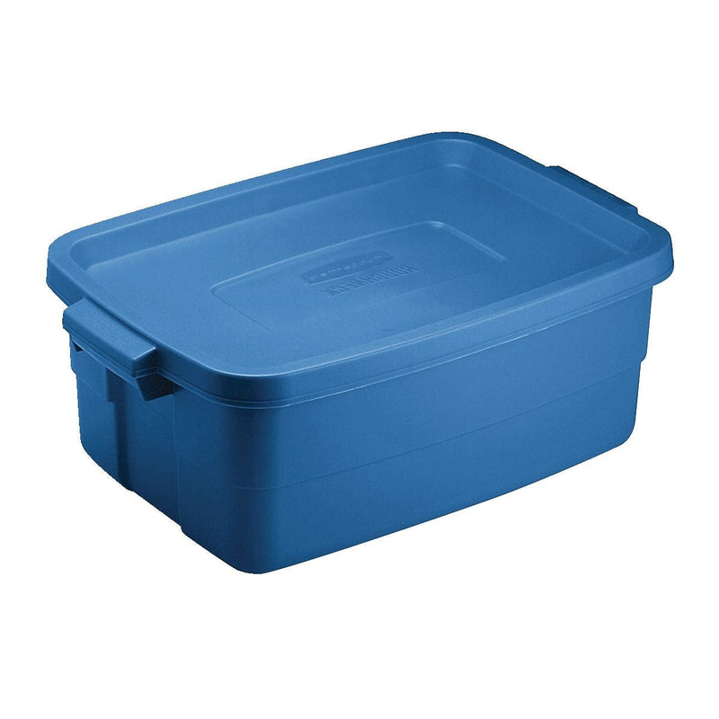 Rubbermaid Roughneck Stackable Storage Box with Lid, 11-L, Blue J9