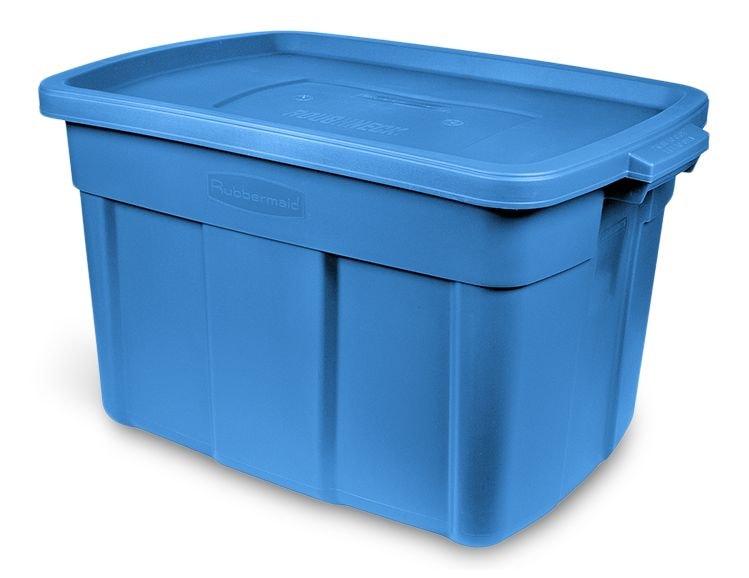Rubbermaid Roughneck Stackable Storage Box with Lid, 68-L, Blue A8