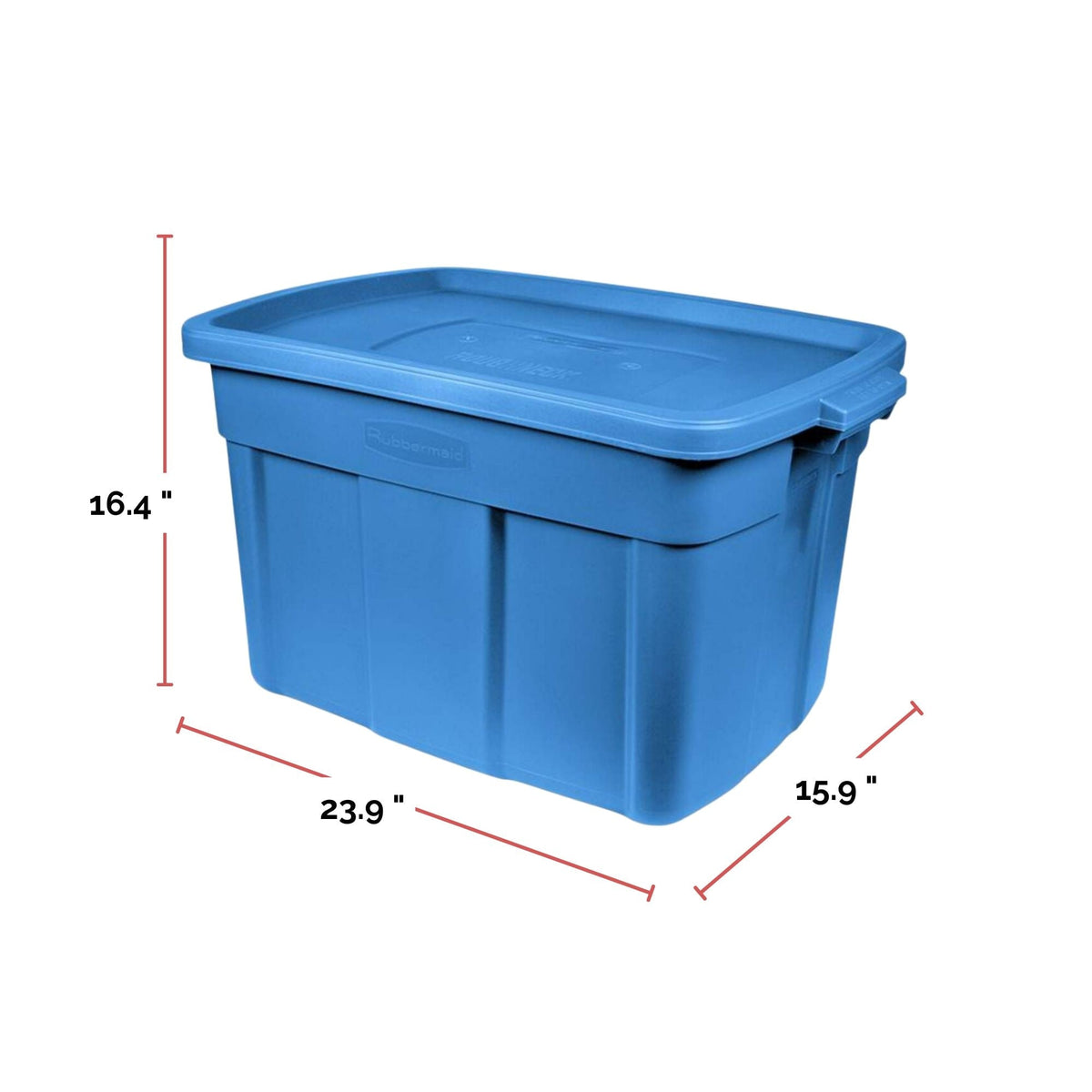 Rubbermaid Roughneck Stackable Storage Box with Lid, 68-L, Blue