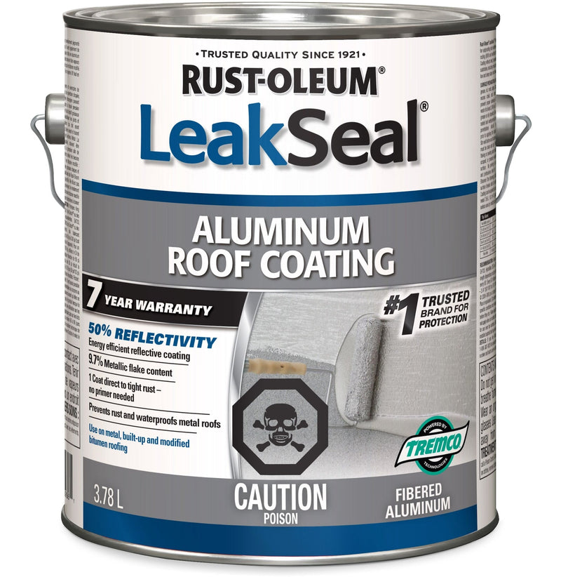 Rust-Oleum LeakSeal Aluminum Roof Coating, Reflective, Rust Proof & Waterproof Sealant, 3.78-L M5