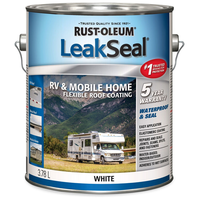 Rust-Oleum LeakSeal Waterproof Mobile Home & RV Roof Sealant / Coating, White, 3.78-L M2