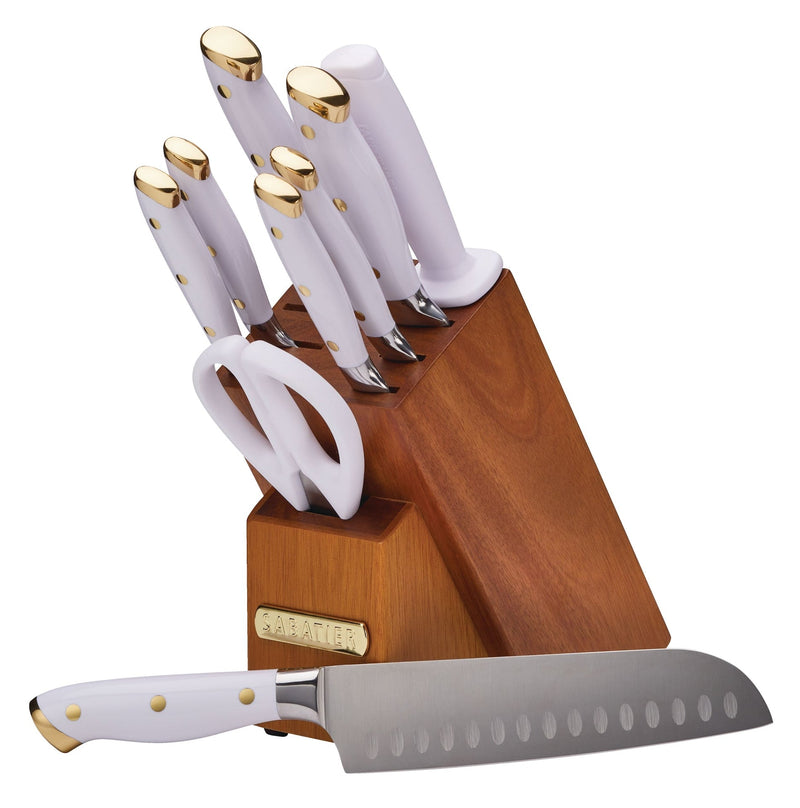 Sabatier Forged Knife Block Set, White/Gold, 10-pc L1