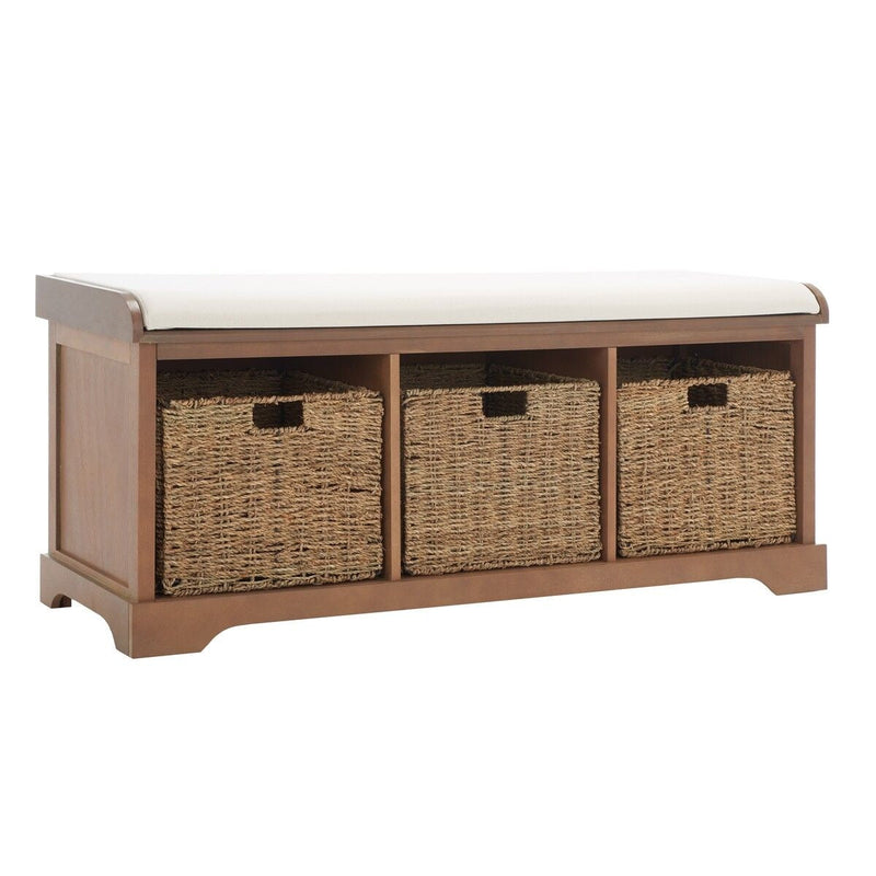 Safavieh Lonan Wicker Storage Bench, Grey Wash/White, 16.1-in x 47-in x 19.9-in V3