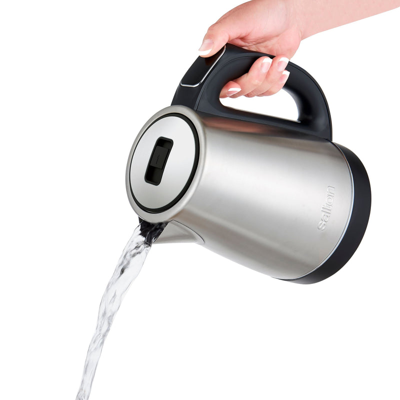 Salton Cordless Electric Kettle with Digital Display, Stainless Steel, 1.7-L J0