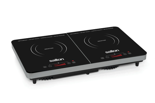 Salton Double Induction Cooktop, LED Display & Touch control with 10 Power Settings J1