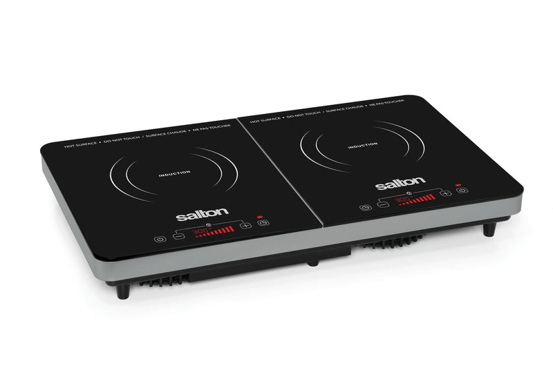 Salton Double Induction Cooktop, LED Display & Touch control with 10 Power Settings J1