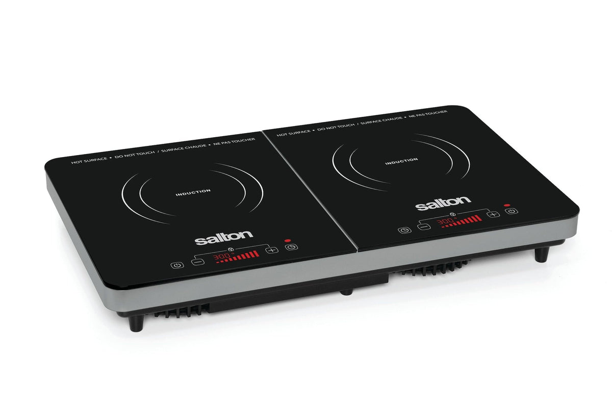 Salton Double Induction Cooktop, LED Display & Touch control with 10 Power Settings