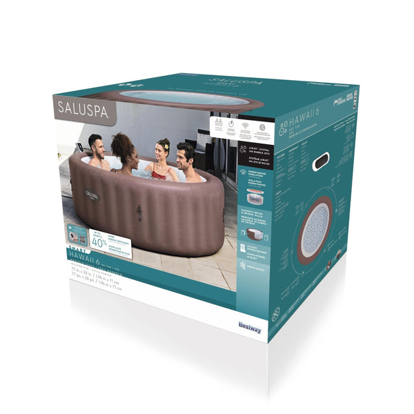 Salu Spa Hawaii Smart AirJet 6-Person Terracotta Round Spa, 77-in x 28-in O8