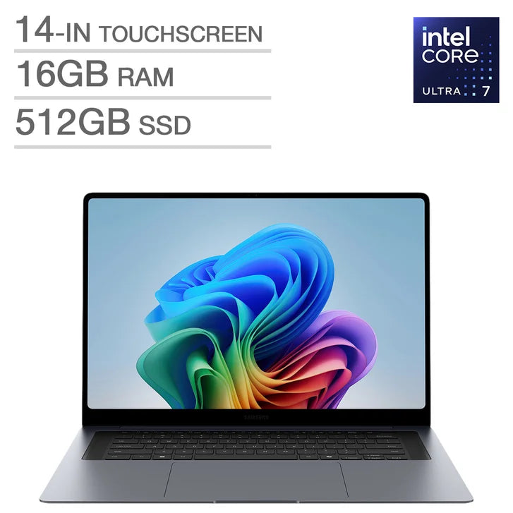 Samsung Galaxy Book6 Pro Copilot+ PC 14.0-in Touchscreen AMOLED Laptop, Intel Core Ultra 7 356H- 16GB RAM, 512 GB SSD I9