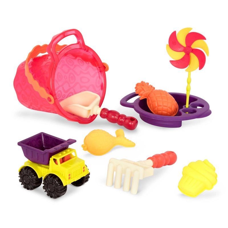 Sands Ahoy! Outdoor Beach Sand Playset with 9 Beach Accessories, Bilingual, 9-pc D1