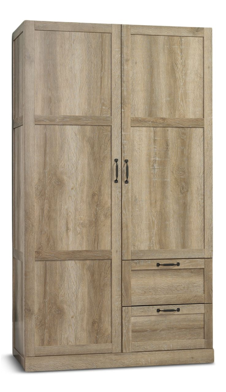 Sauder 2 Door 2 Drawer Wardrobe, Oak Z5