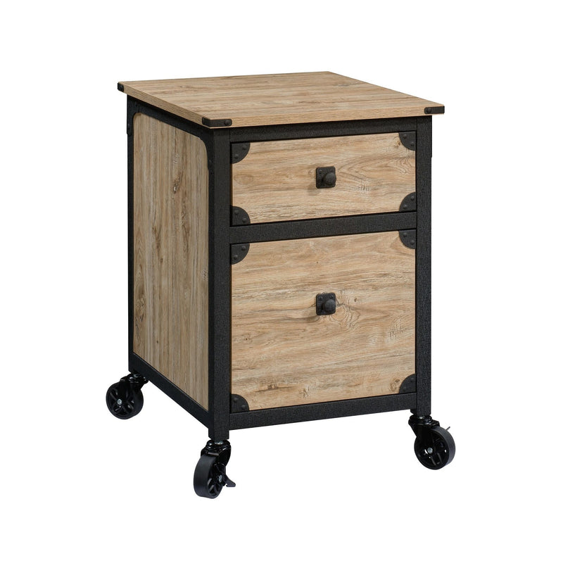 Sauder Steel Pedestal River File Cabinet with Drawers, Milled Mesquite N4