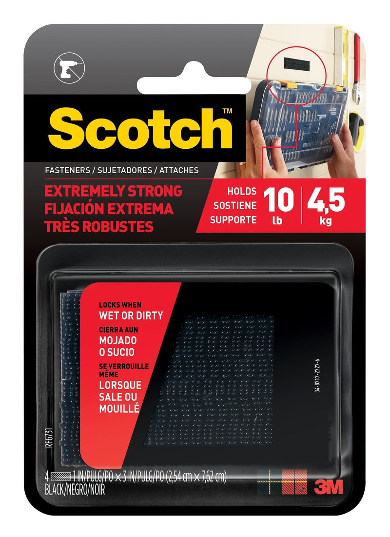 Scotch Heavy Duty UV Resistant Extreme Fasteners, 10-lbs, 1 x 3-in, Assorted Colours, 4-pk K6