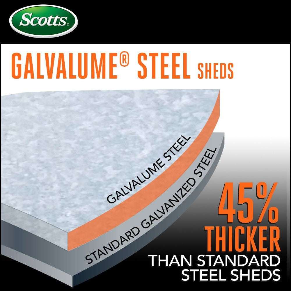 Scotts 10x14-ft Green Corrosion-Resistant Lawn Care Storage Shed