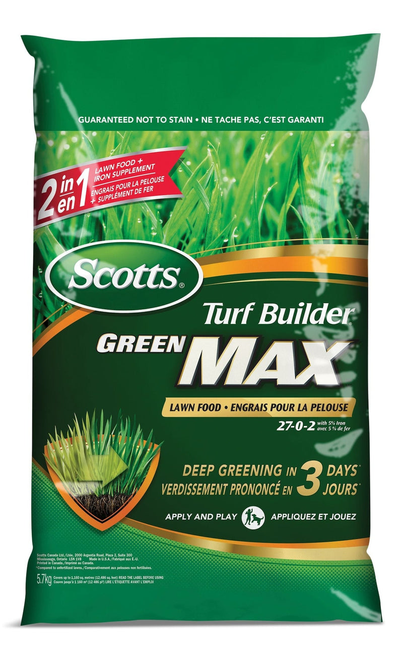 Scotts Turf Builder Green MAX Lawn Fertilizer, 27-0-2, 350-m2 D1