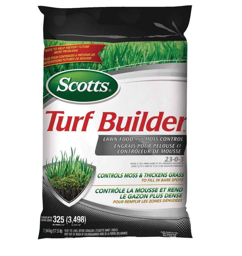 Scotts Turf Builder Lawn Food and Moss Control, 23-0-3, 7.94-kg, 325-m² D7