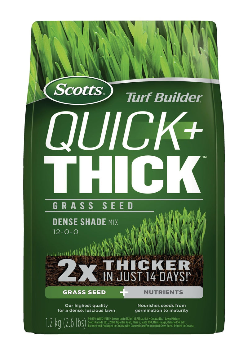 Scotts Turf Builder Quick + Thick Grass Seed Dense Shade Mix, 12-0-0, 1.2-kg Z2