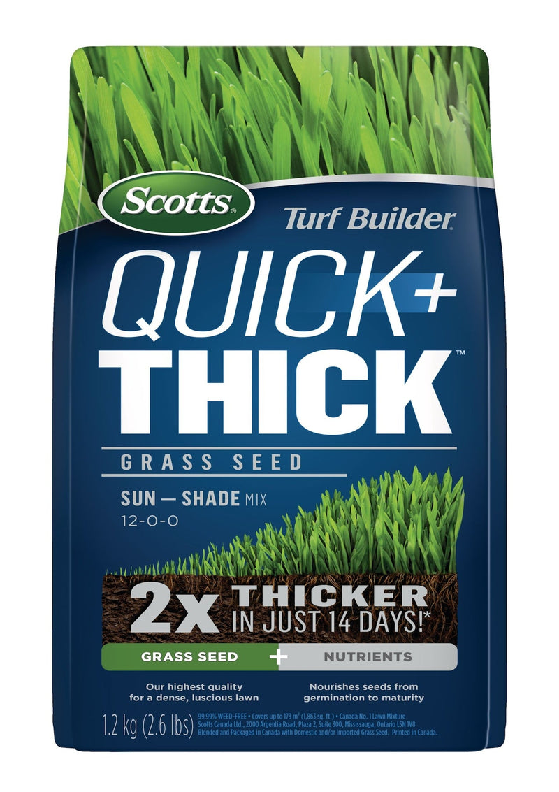 Scotts Turf Builder Quick + Thick Sun—Shade Grass Seed & Fertilizer Mix, 1.2-kg W2