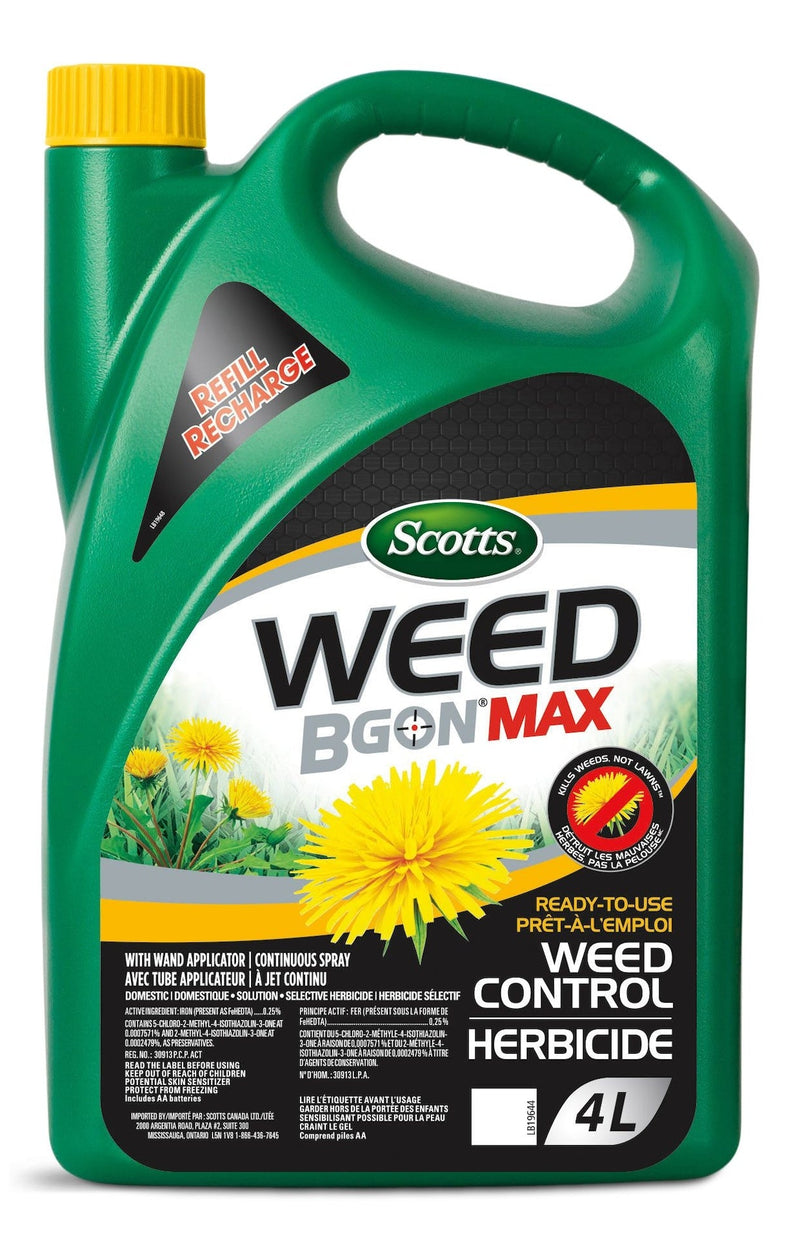 Scotts Weed B Gon MAX Ready-To-Use Weed Control for Lawns Refill, 4-L F9