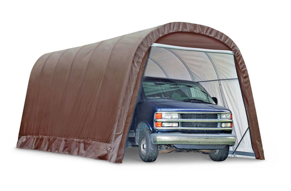ShelterLogic Heavy Duty Waterproof Round Style Auto Shelter with UV Protection, 12x24x10-ft J8