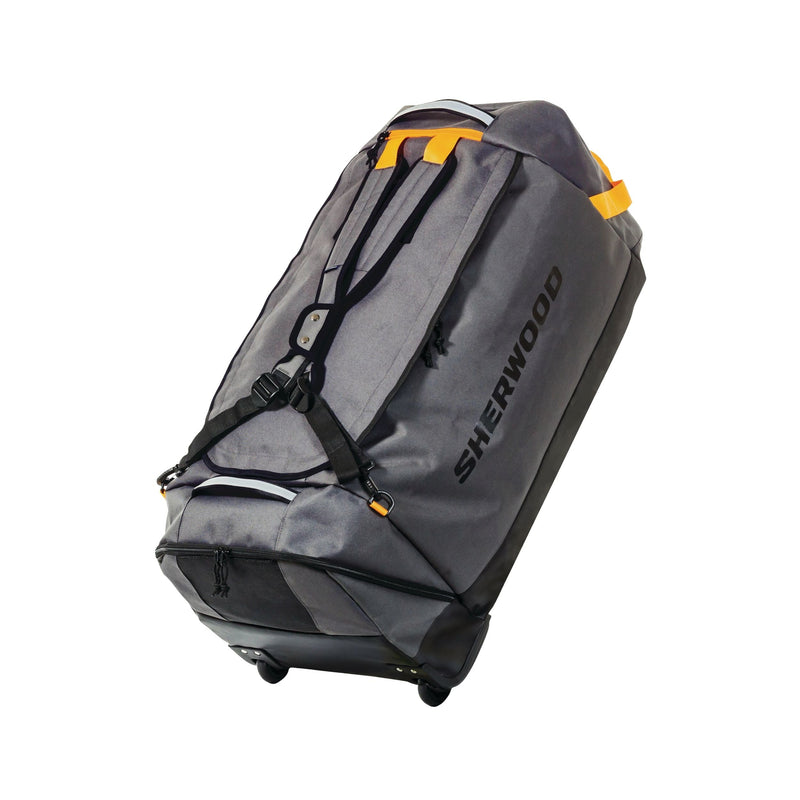 Sherwood Convertible Hockey Bag with Backpack Straps, Wheeled, Senior, Grey, 34-in R6