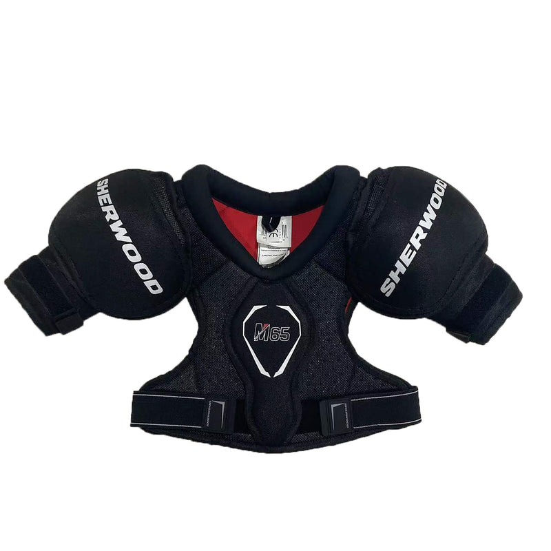 Sherwood Rekker M65 Hockey Shoulder Pads, Youth, Black/Red, Assorted Sizes J3