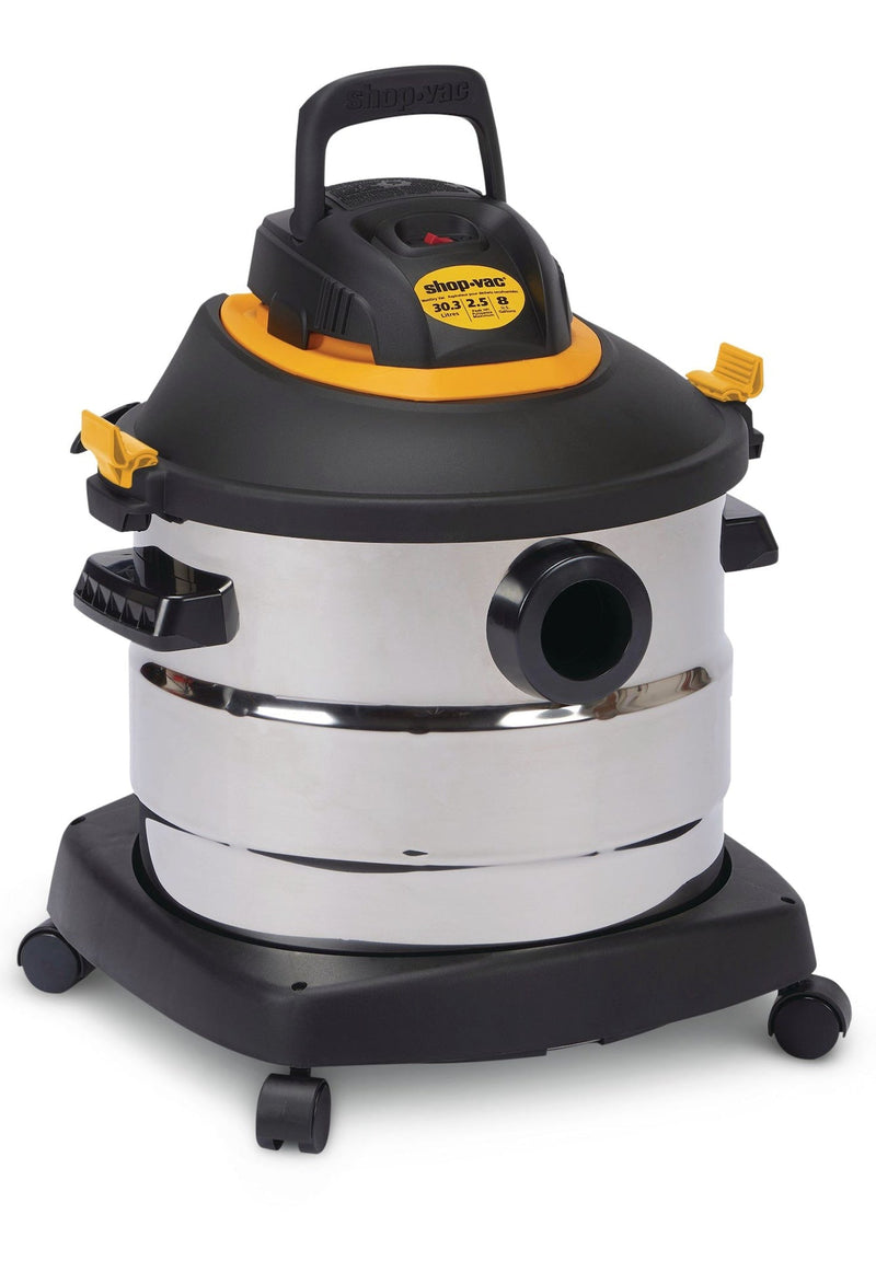 Shop-Vac 2031848 2.5 Peak HP Stainless Steel Wet/Dry Shop Vacuum with Hose and Accessories, 30-L Z8