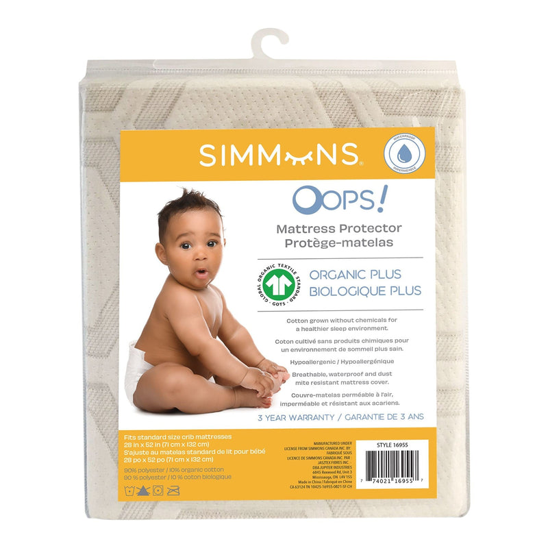 Simmons Organic Crib Mattress Waterproof Protector D1
