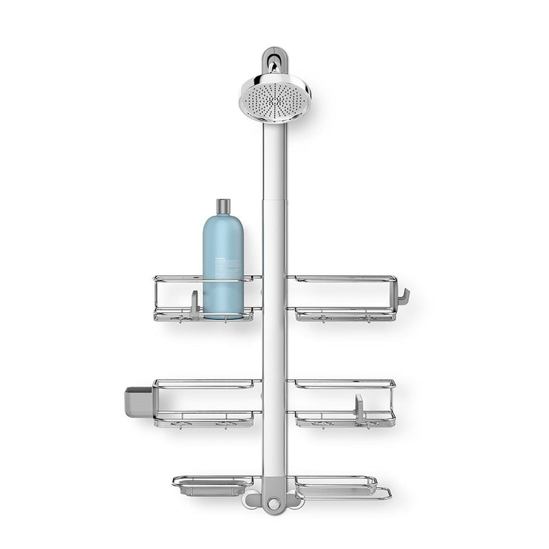 Simplehuman XL Rust-Resistant Adjustable Shelves Shower Caddy, Silver I1
