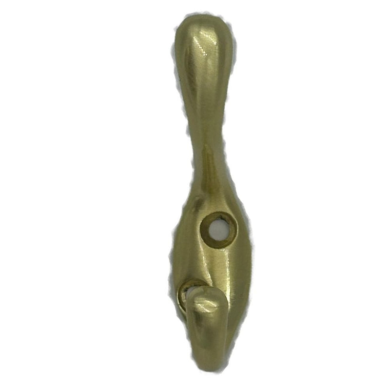 Single Hook, 3.5", Satin Brass, 3pk A0