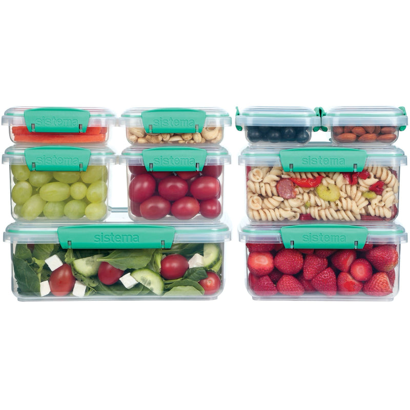 Sistema To Go Rectangular Food Storage Container Set with Removable Dividers, 18-pc N5