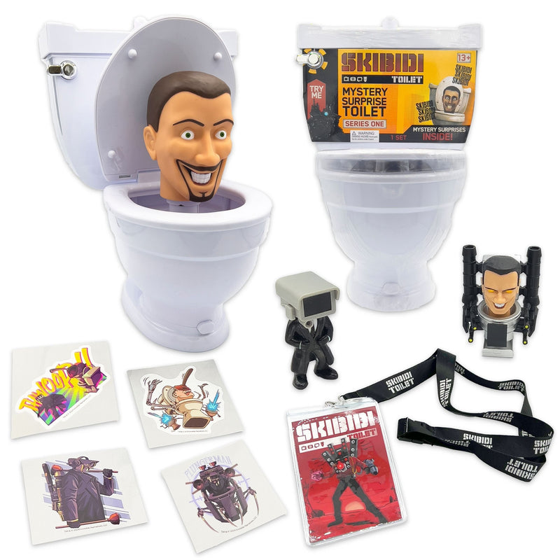 Skibidi Toilet Giant Mystery Toilet Set with Surprise Toys for Ages 13+, Assorted Figures M6