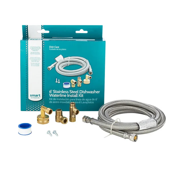Smart Choice 6 ft. Stainless Steel Dishwasher Waterline Kit L7
