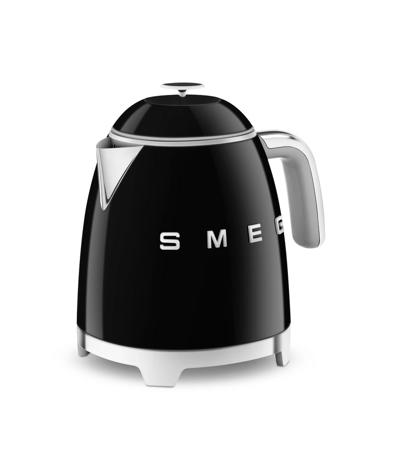 Smeg 50's 1400W Retro Style Electric Mini Countertop Kettle with Cordless Base, Black, 0.8-L A5